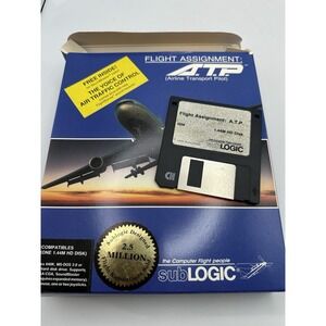 Flight Assignment A.T.P. Airline Transport Pilot PC SubLOGIC 5.25" Floppy Disk